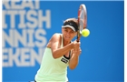 BIRMINGHAM, ENGLAND - JUNE 14:  Casey Dellacqua of Austria in action during the semi-final match against Barbora Zahlavova Strycova of the Czech Republic during day six of the Aegon Classic at Edgbaston Priory Club on June 14, 2014 in Birmingham, England.  (Photo by Jordan Mansfield/Getty Images for Aegon)